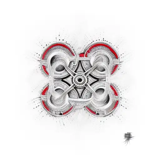 Black And Red Abstract Design Inspired By The Concept Of Time