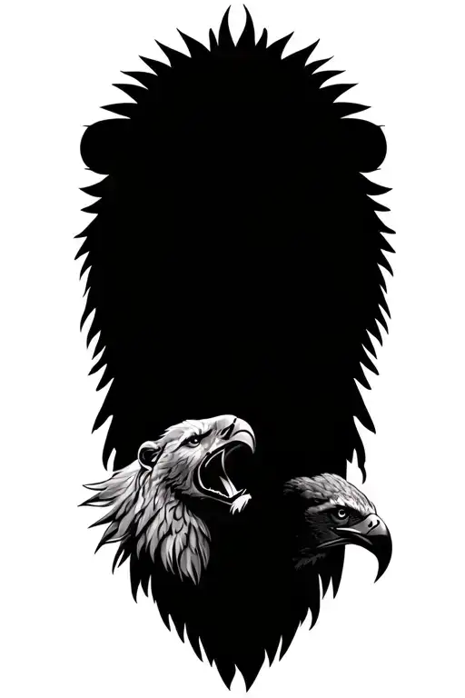 Lion And Eagle Tattoo Design