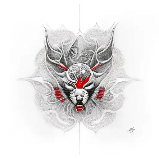 Abstract Representation Of A Black And Red Sleeve