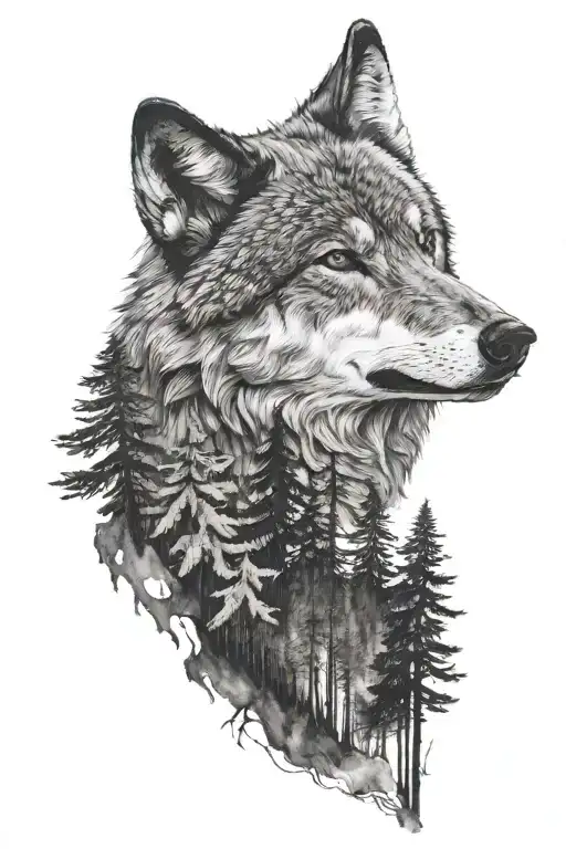 Wolf And Forest