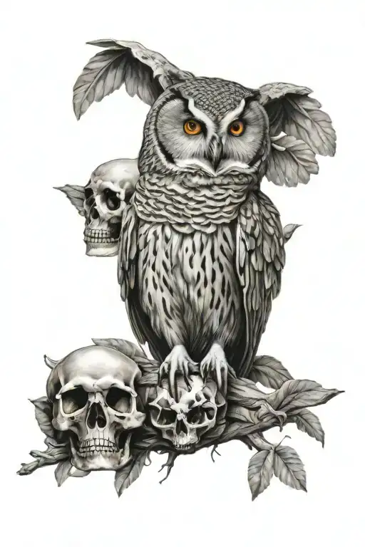 Owl And Skull