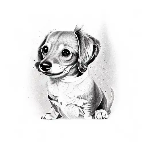 Dachsund With Rainbow