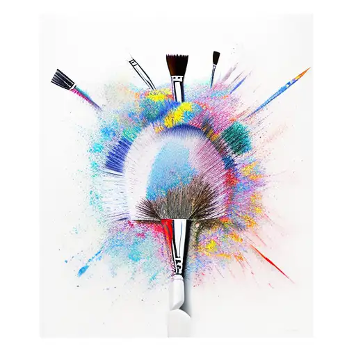 Abstract Paintbrush Strokes In Different Colours