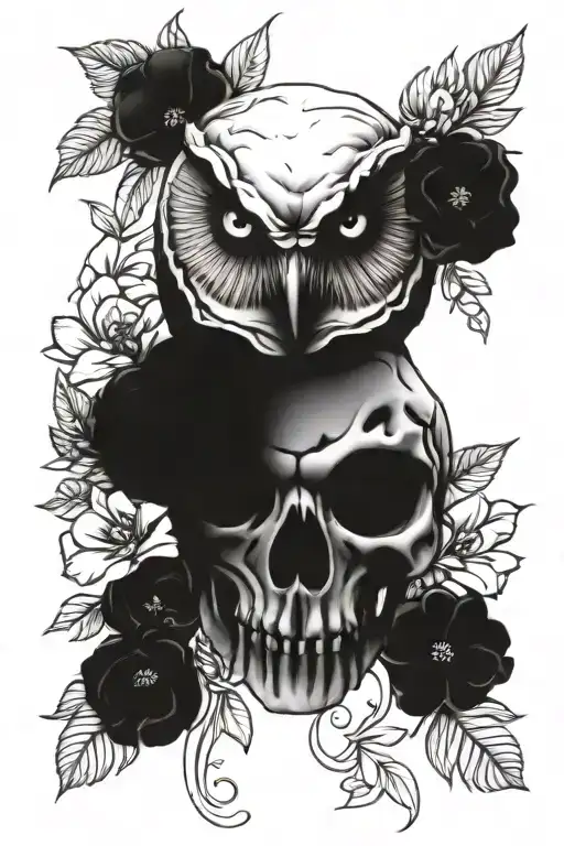 Owl Skull Flowers