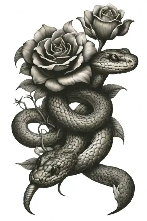 Snake With Flowers