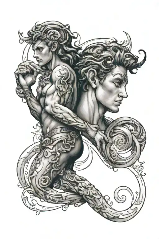 Gemini Zodiac Sign Tattoo For Men