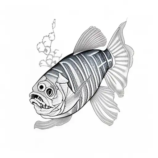 Fish Skeleton From The Side