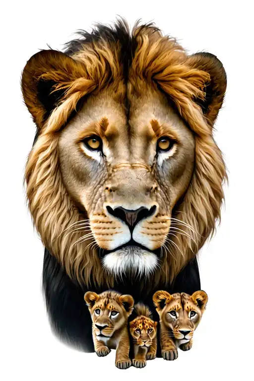 Lion And Cubs