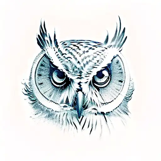 An Owl Skull With Glowing Eyes