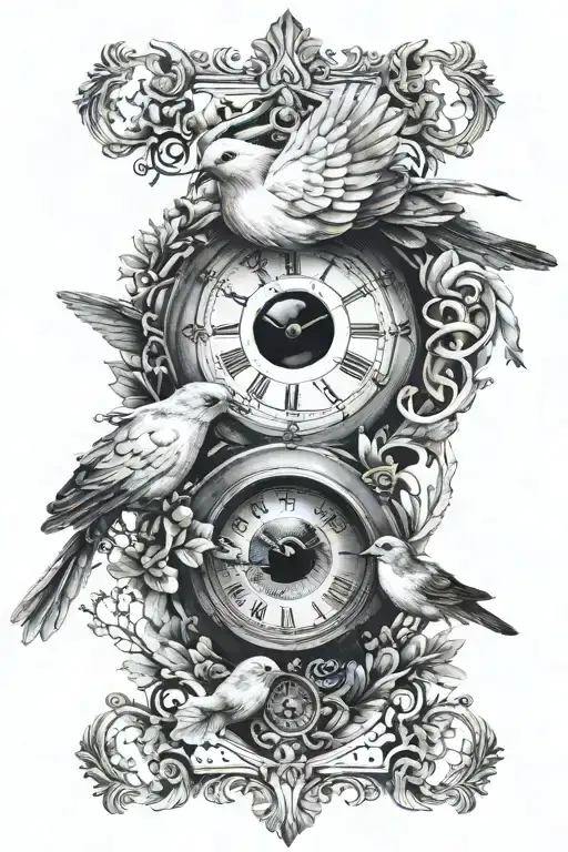 Eye Clock Dove Bird Cross