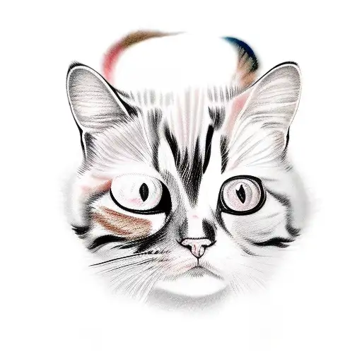 Color Overweight Cute Calico Cat