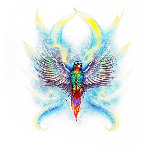 An Arara Wing With Fire Flames