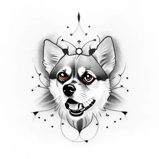 Mandala Leg Sleeve With Realism Dog In Middle