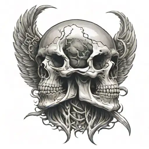 Design A Realistic Portrait Of A Famous Rock Musician With A Skull Motif