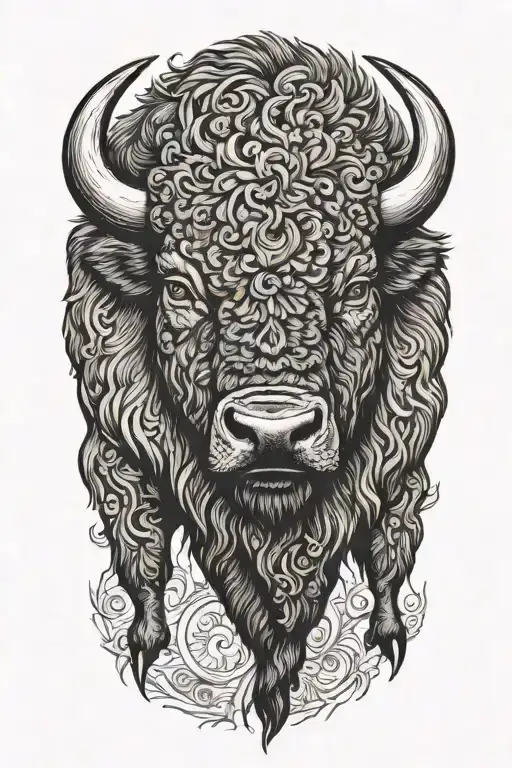 Buffalo Tattoo With 716