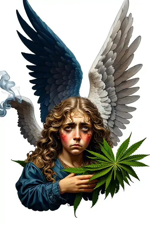 Angel Who Smoke Weed And Hes Sad Face