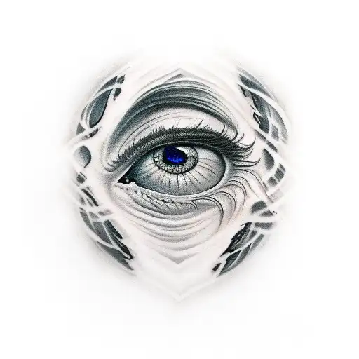 Fallen Angel Eye Tattoo Design