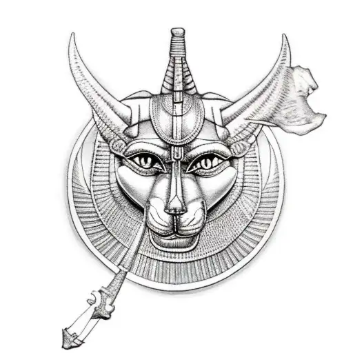 Egyptian God Anubis Back Piece