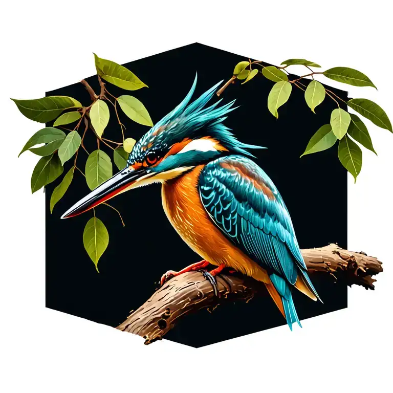 King Fisher Bird In Puhutakawa Tree Branch