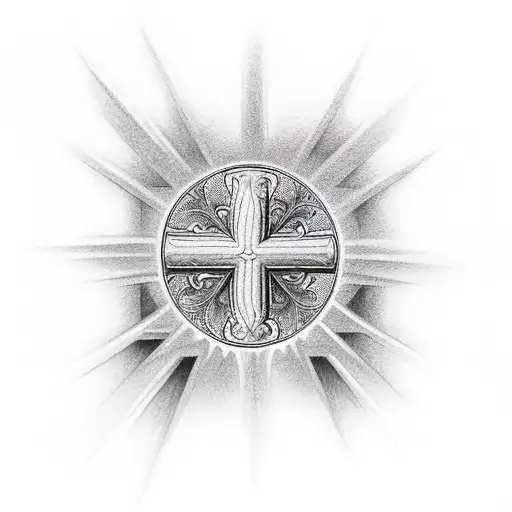 Christian Cross With Dove