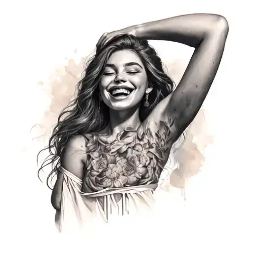 Arm Beautiful Girl Laught