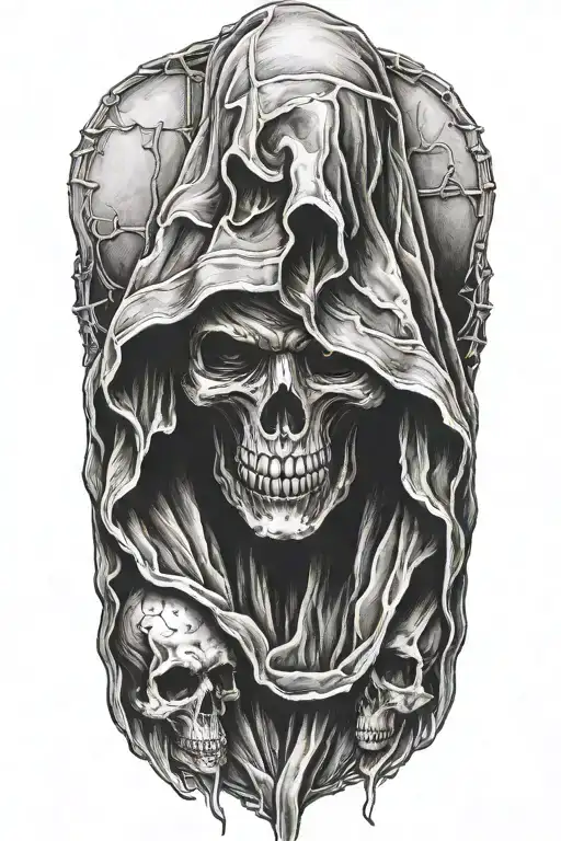 Hooded Reaper Hiding Face