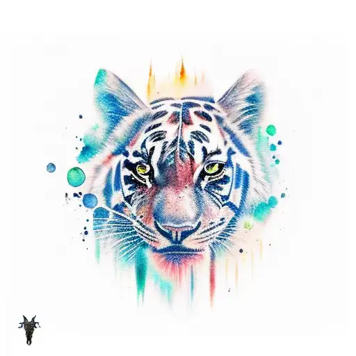 A Moody And Passionate Portrayal Of A Wildlife Scene With Watercolor Accents