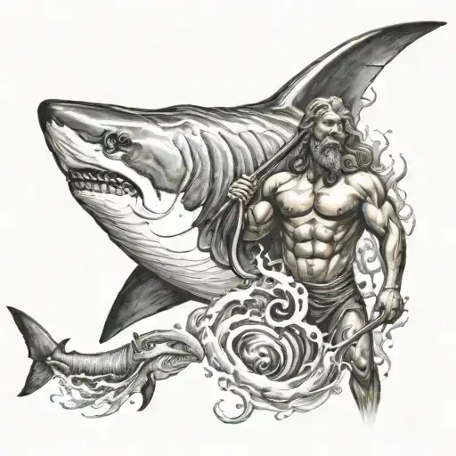 Poseidon And Shark