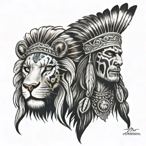 Indian Chief Santa Muerte Lion