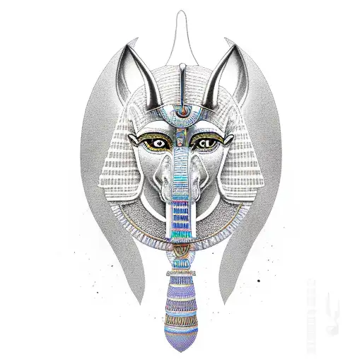 Egyptian God Anubis Bust Back Piece