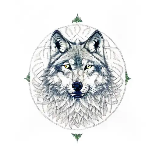Tree Of Life With Wolf