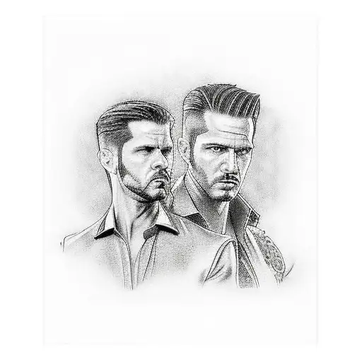 Father And Son Driving A Muscle Car