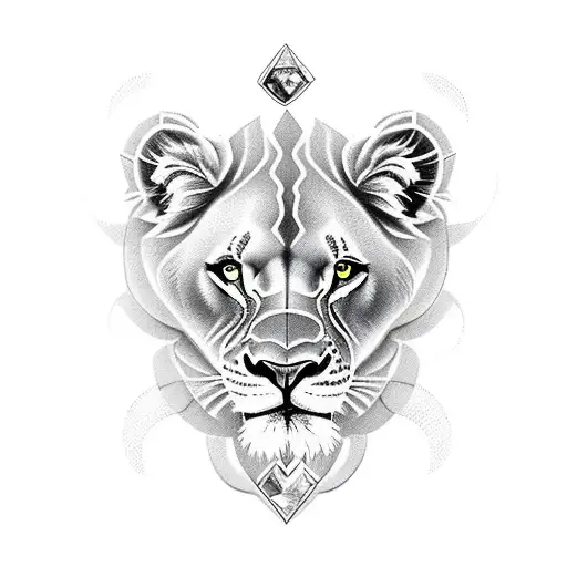 Lioness Diamond Cub Rose Human Heart