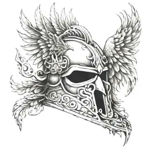 Gladiator Helmet And Phoenix