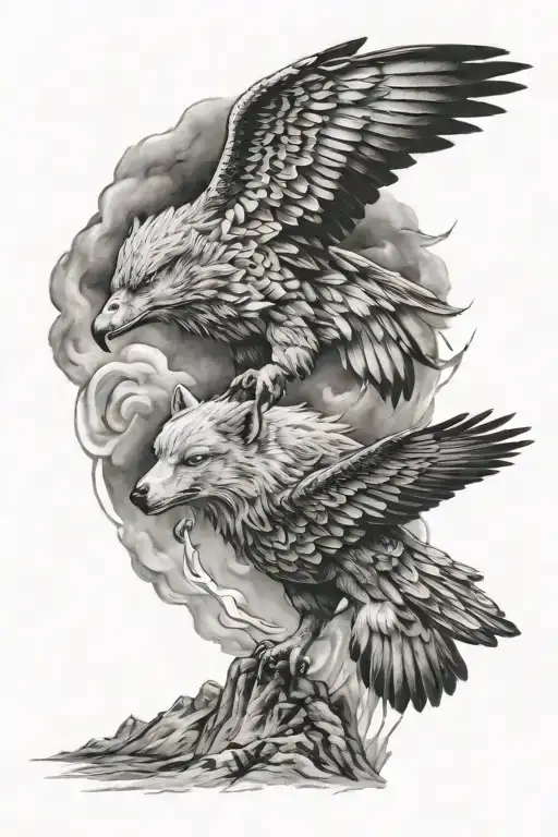Wolf And Eagle Design