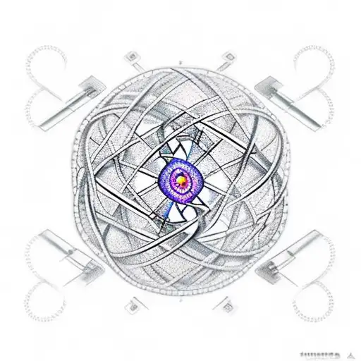 Dna Strand Around Symbol For Atom