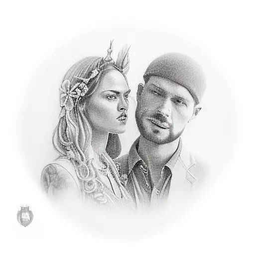 A Realistic Portrait Of Ana And Patrick From The Phoenics Blazon Family