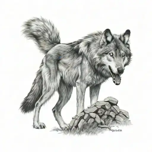 Rabid Wolf Looking Forward Facing Female Pretty