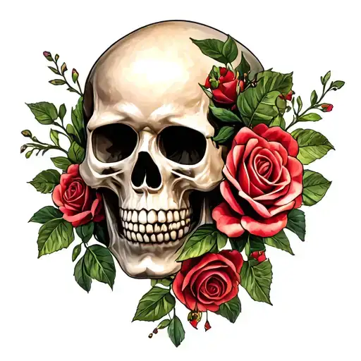Name With Mexican Skulls And Roses Growing