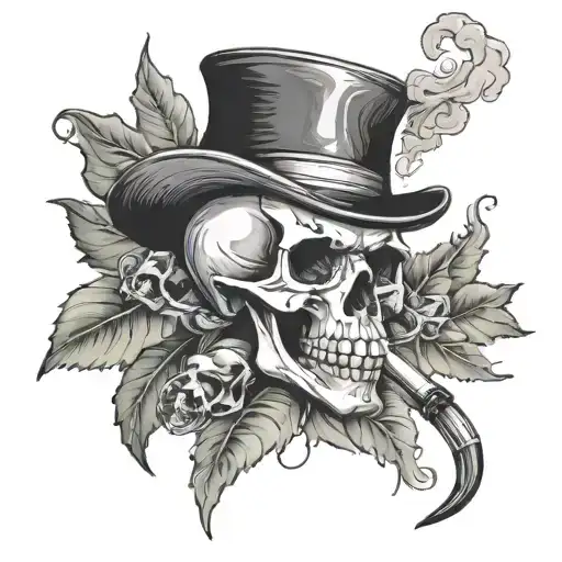 Wildcard And Smoking Skull Head Looking