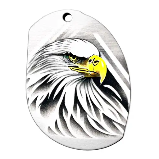 Eagle Aquarius Holding Dog Tag
