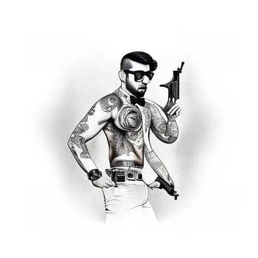 Italian Mafia With Gun