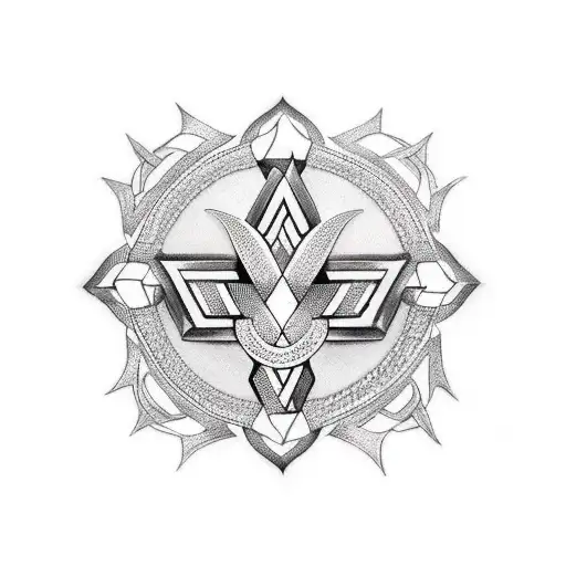 Valkyrie With Valknut Symbol