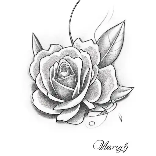 The Name Mary Ellen Written In Script With A Long Stem Irish Clover Through It