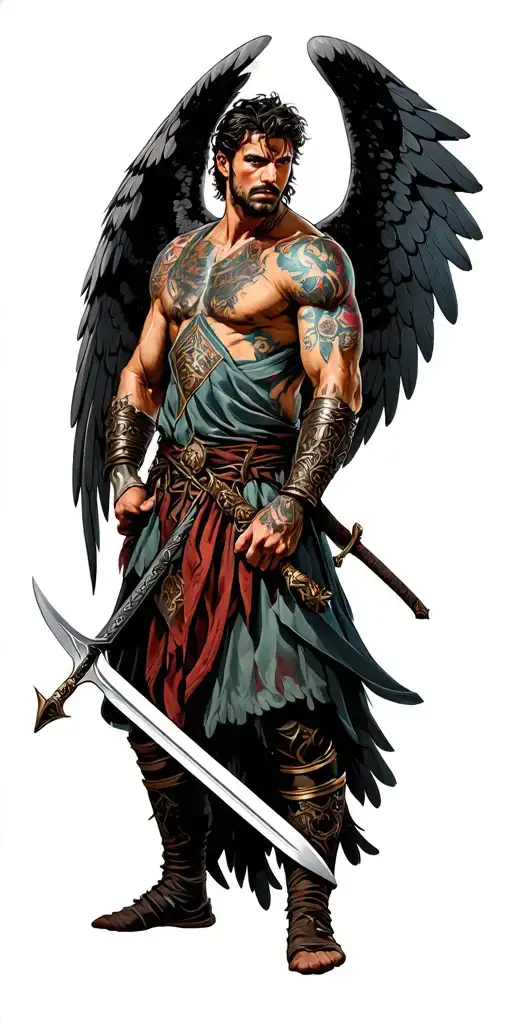 Male Warrior Arch Angel With Sword