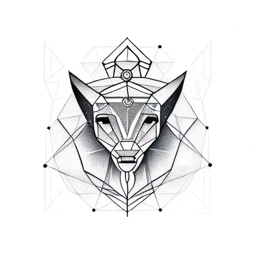 Geometric Capricorn Head