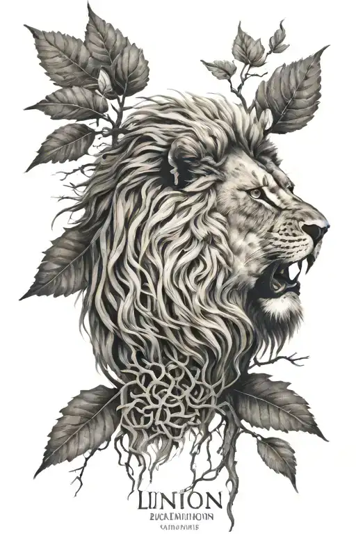 Lion With Tree Mane And Roots Translation