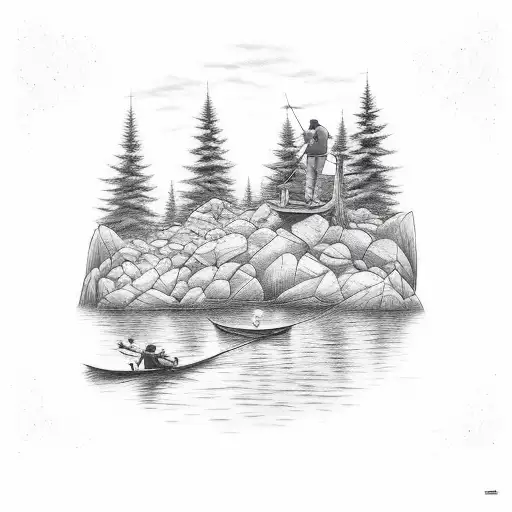 A Couple Fishing In The Dark