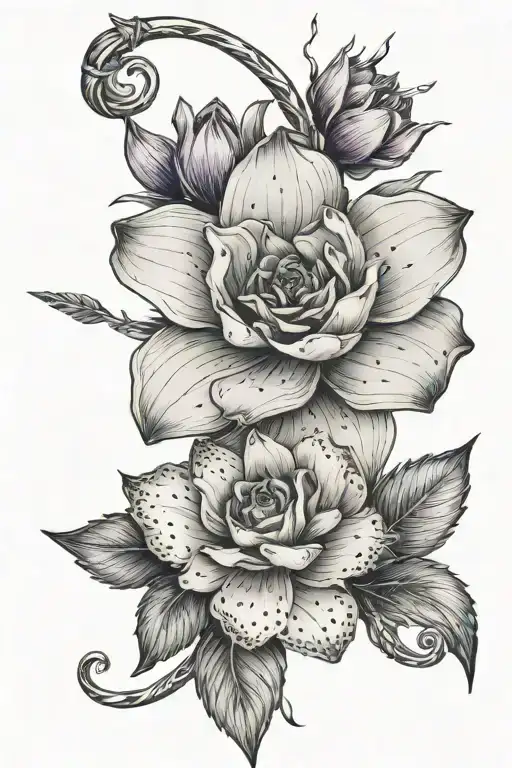 Arrow Shot Trough A Dotted Flower Intertwined