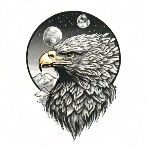 Eagle Looking Down On Earth